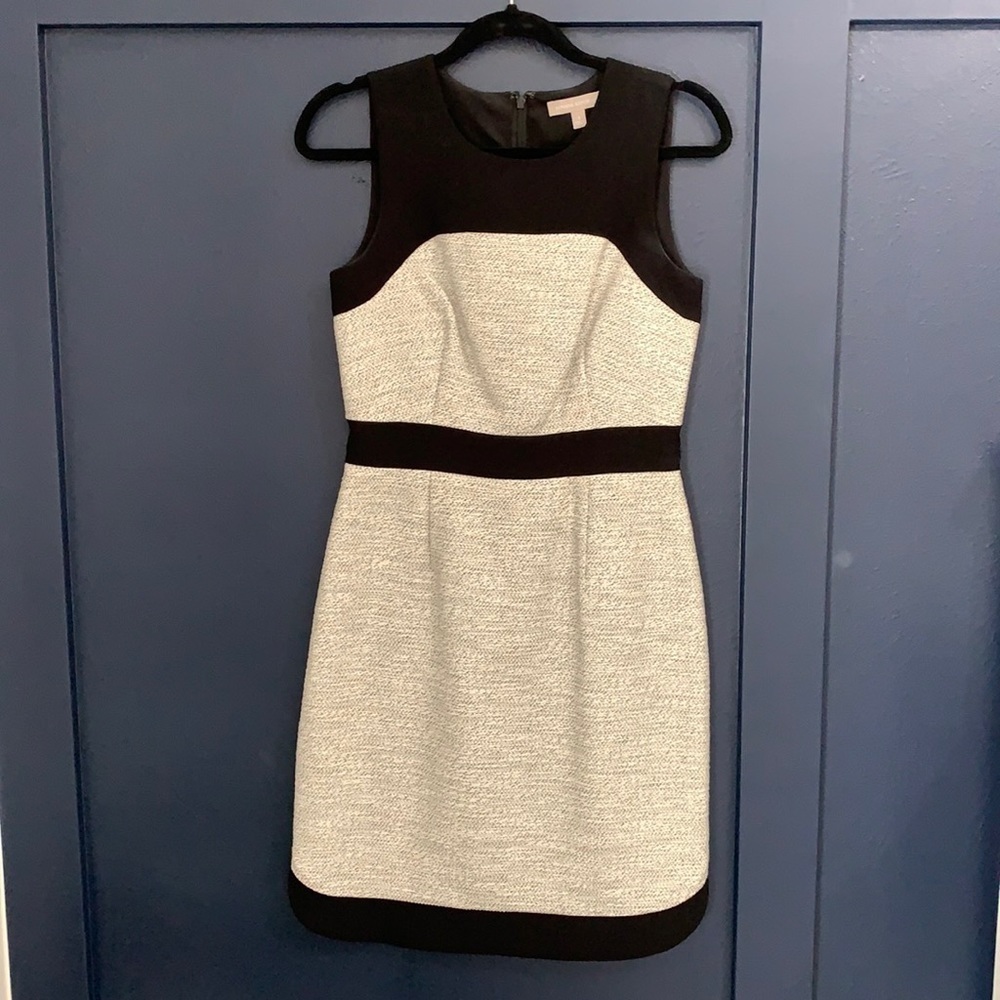 Banana Republic Black and White Sleeveless Sheath Dress